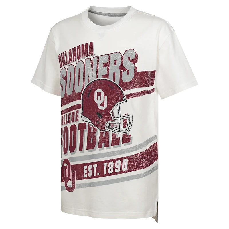 T-shirt surdimensionné blanc pour jeunes des Sooners de l'Oklahoma « Let's Get Loud »