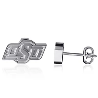 Dayna Designs Boucles d'oreilles argentées avec logo de l'équipe des Cowboys de l'État de l'Oklahoma
