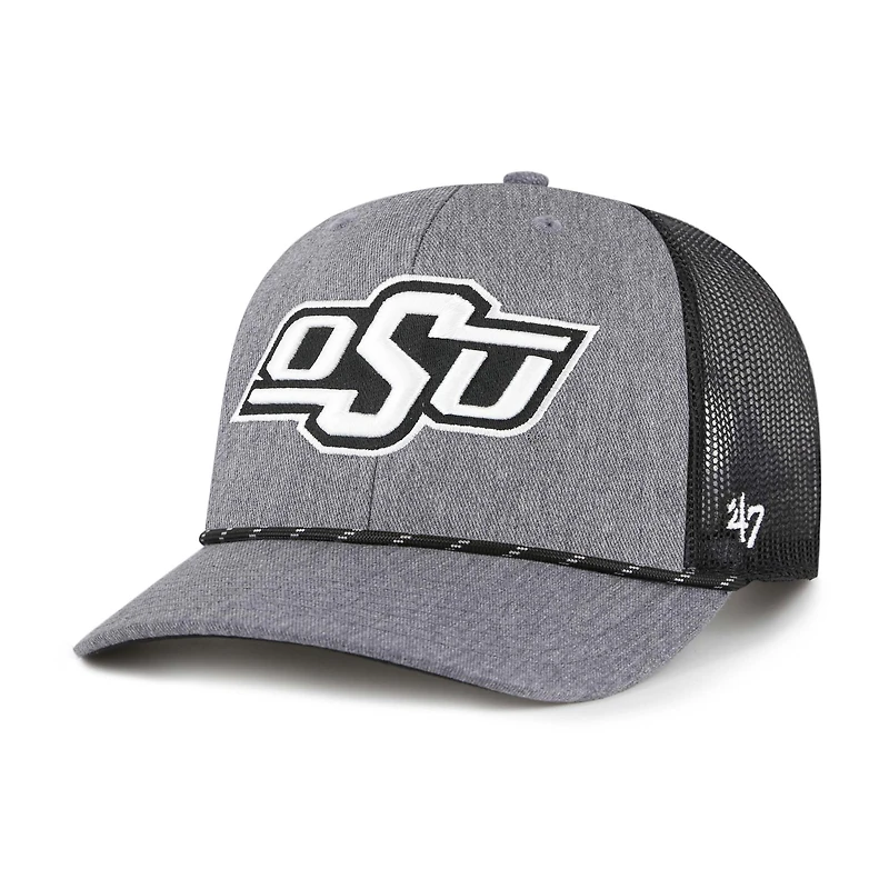 Casquette ajustable en corde de carbone grise Oklahoma State Cowboys '47 pour homme
