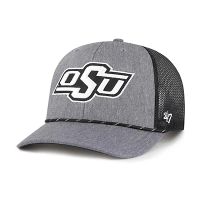 Men's '47  Gray Oklahoma State Cowboys Carbon Rope Adjustable Hat