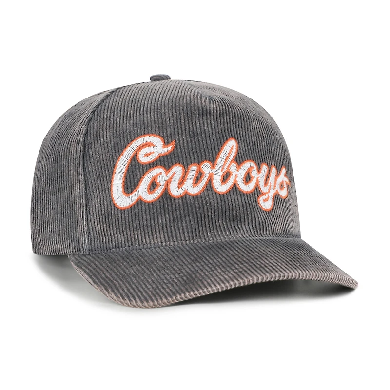 Men's '47 Gray Oklahoma State Cowboys Reclaim Snow Wash Corduroy Hitch Adjustable Hat
