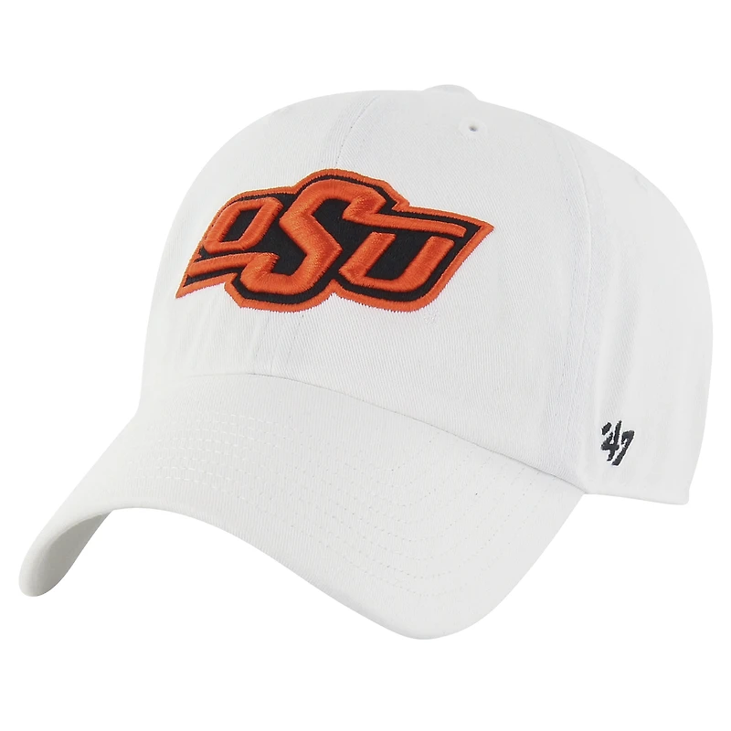 Men's '47 White Oklahoma State Cowboys Clean Up Adjustable Hat