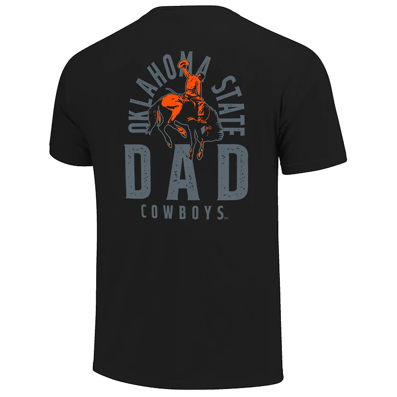 Men's  Black Oklahoma State Cowboys Father's Day Mascot Overlay T-Shirt