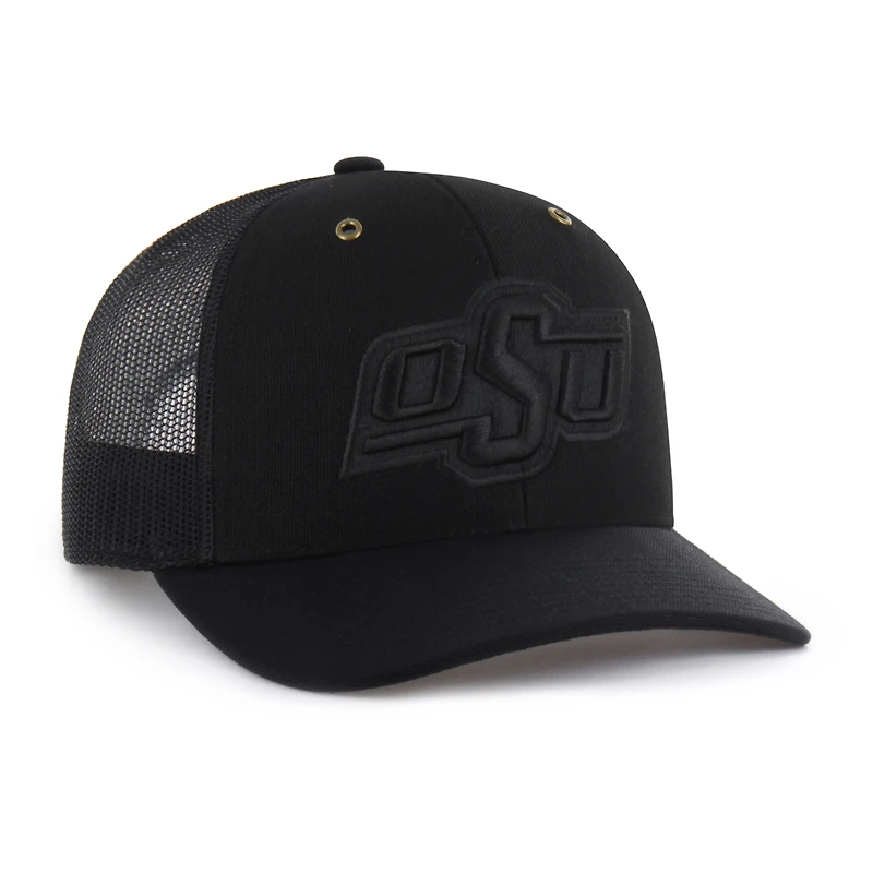 Casquette trucker Carhartt x '47 noire pour homme, modèle Cowboys de l'Oklahoma State, ajustable