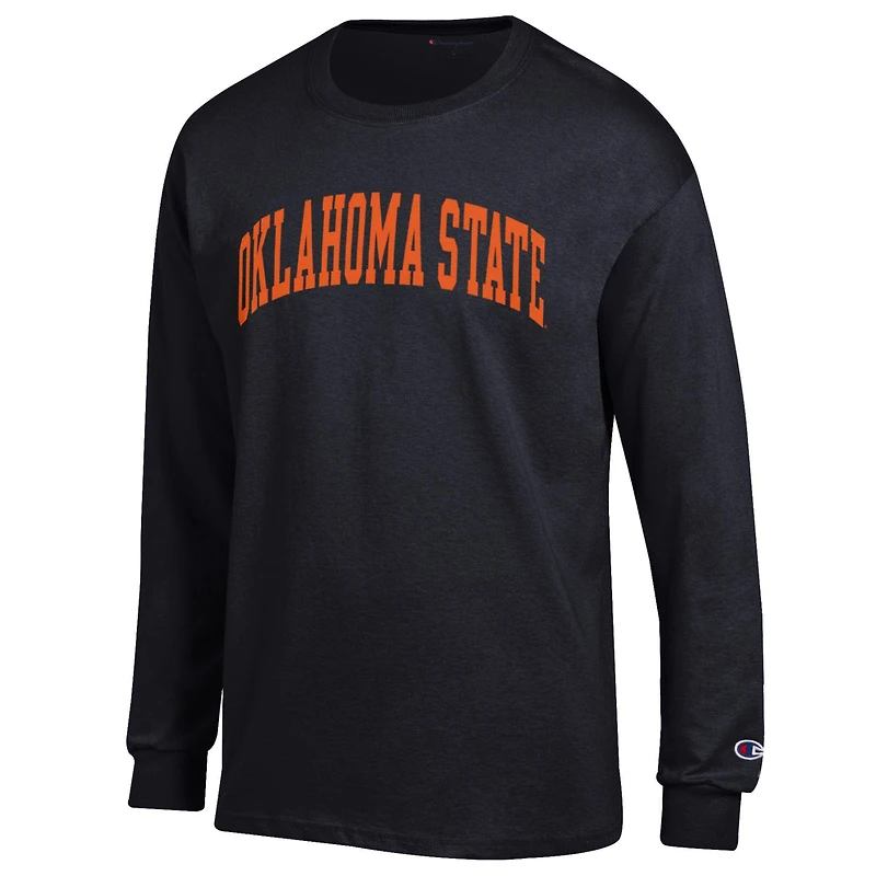 Men's Champion Black Oklahoma State Cowboys Basic Arch Long Sleeve T-Shirt