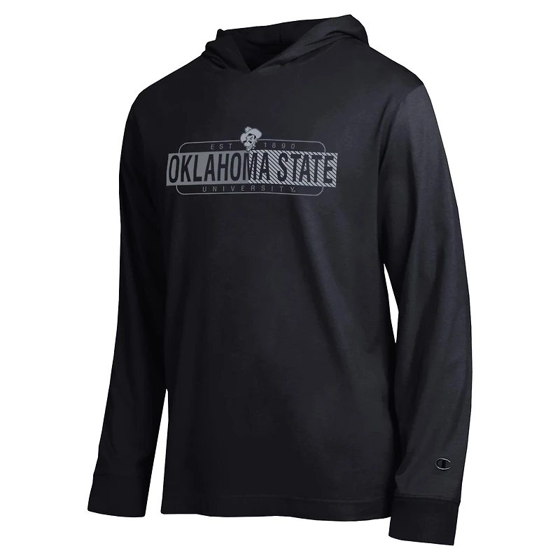 T-shirt à capuche manches longues Champion Black Oklahoma State Cowboys All-Star pour homme
