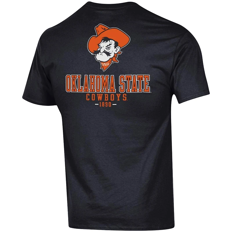 Men's Champion Black Oklahoma State Cowboys Stack 2-Hit T-Shirt