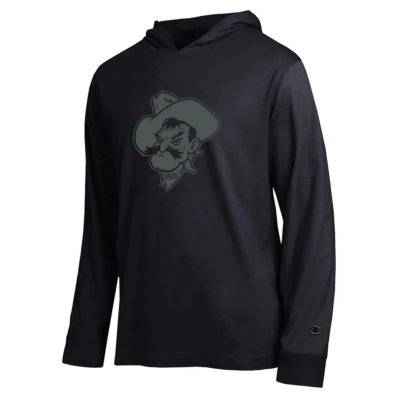 T-shirt à capuche manches longues Champion Black Oklahoma State Cowboys Tonal All-Star pour homme