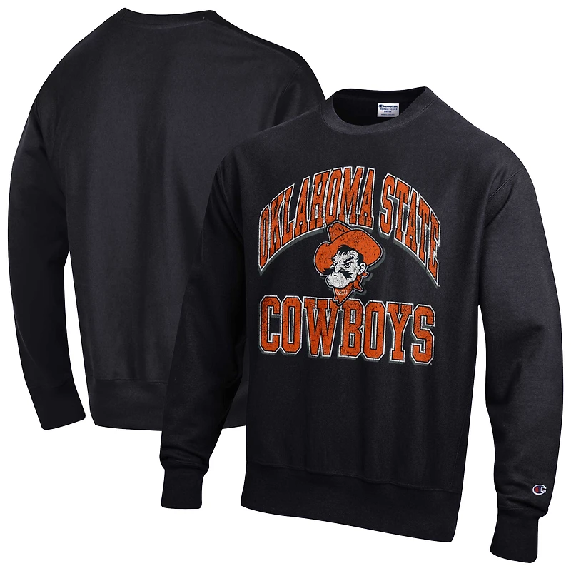 Sweat-shirt à enfiler tissage inversé Champion Black Oklahoma State Cowboys Vault Late Night pour homme