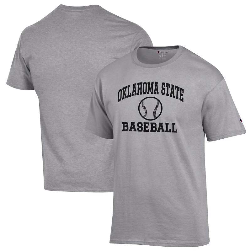 Men's Champion Gray Oklahoma State Cowboys Baseball Icon T-Shirt