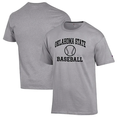 Men's Champion Gray Oklahoma State Cowboys Baseball Icon T-Shirt