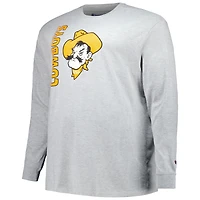 Champion Heather Grey Oklahoma State Cowboys Big & Tall Mascot T-shirt à manches longues