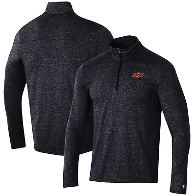 Men's Champion Heathered Black Oklahoma State Cowboys Field Day Team Quarter-Zip Jacket