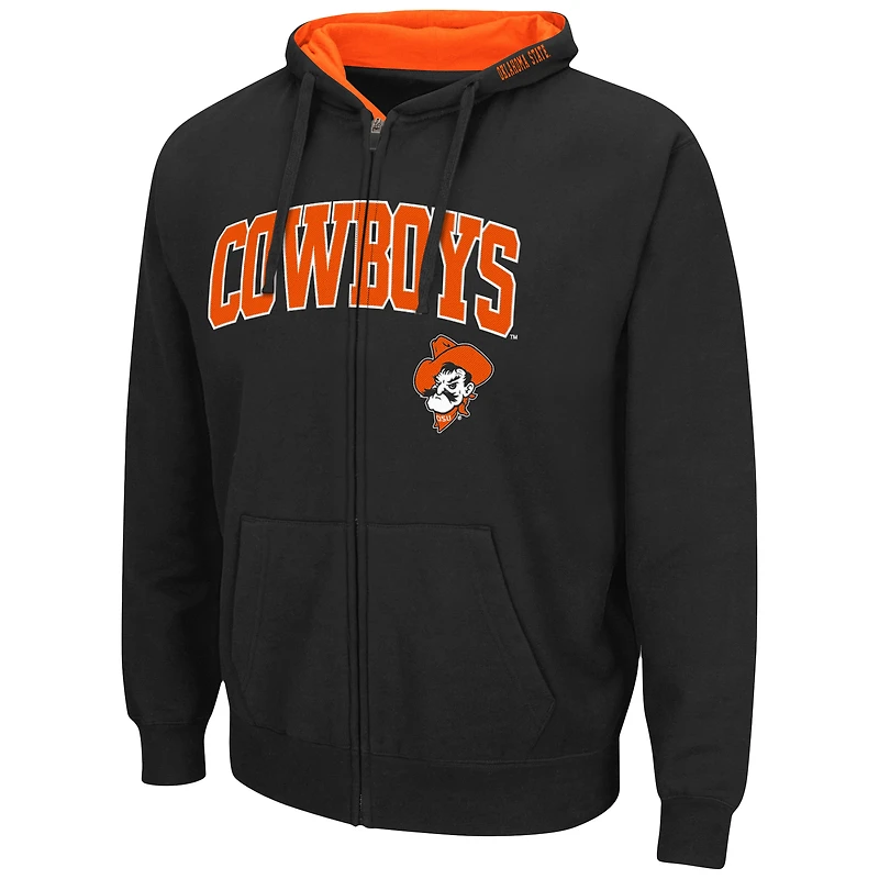 Men's Colosseum Oklahoma State Cowboys Arch & Logo 3.0 Full-Zip Hoodie