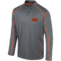 Men's Colosseum Black Oklahoma State Cowboys Cameron Quarter-Zip Windshirt