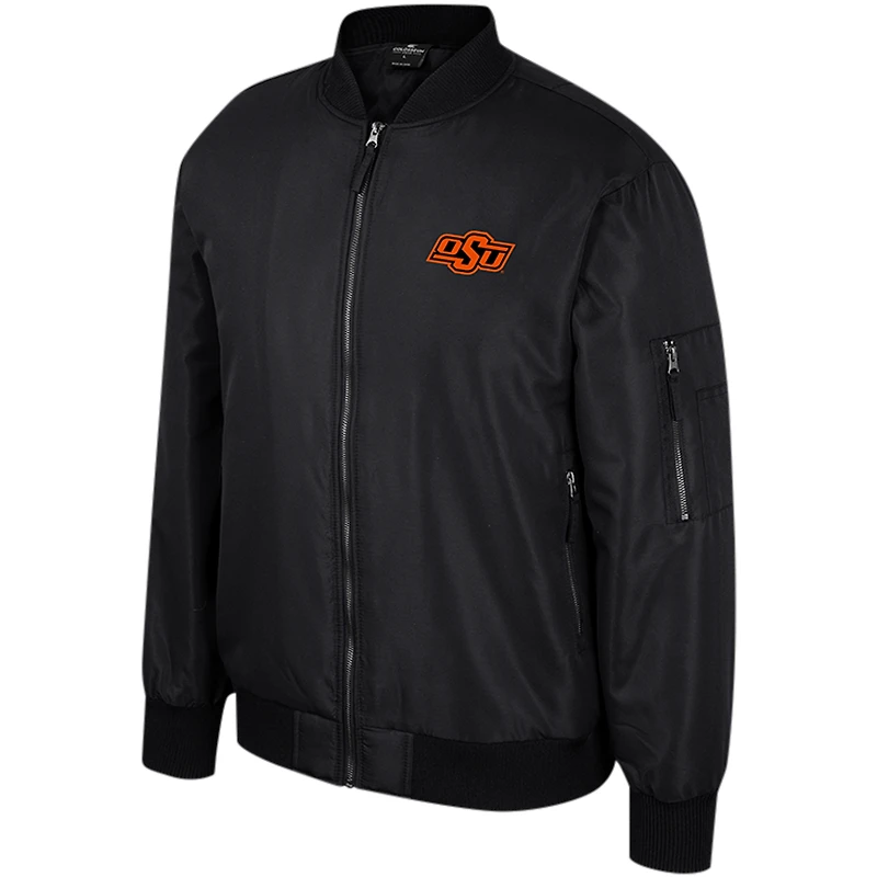 Men's Colosseum  Black Oklahoma State Cowboys Full-Zip Bomber Jacket