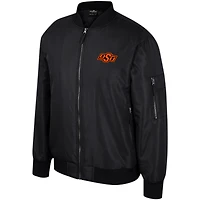 Men's Colosseum  Black Oklahoma State Cowboys Full-Zip Bomber Jacket
