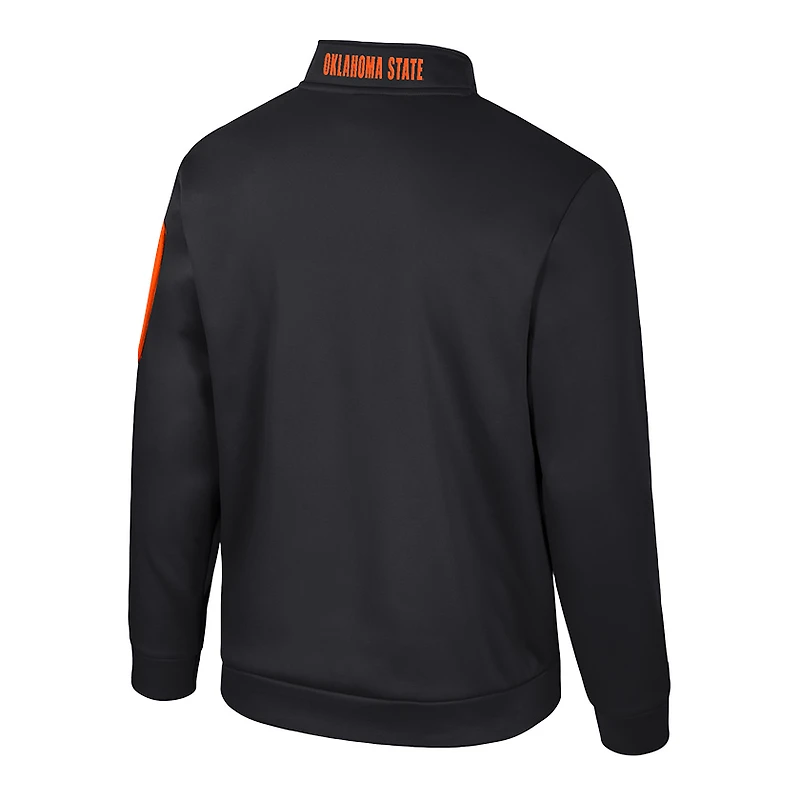 Men's Colosseum Black Oklahoma State Cowboys Mainframe Quarter-Zip Fleece Jacket
