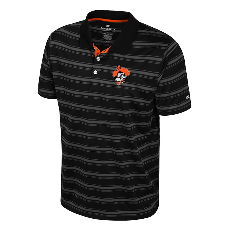 Men's Colosseum  Black Oklahoma State Cowboys Milk Steak Polo