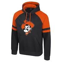 Men's Colosseum  Black Oklahoma State Cowboys Todd Raglan Pullover Hoodie