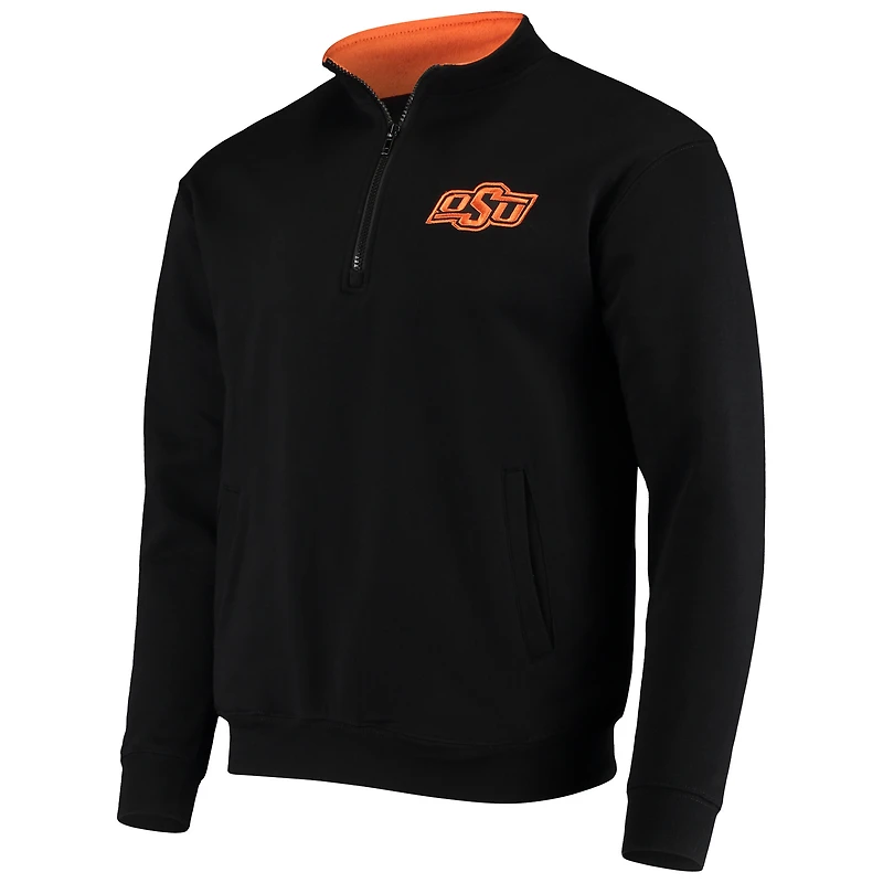 Men's Colosseum Black Oklahoma State Cowboys Tortugas Logo Quarter-Zip Jacket