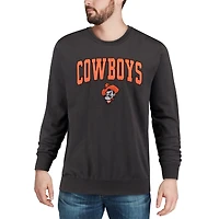 Sweat-shirt à col rond Colosseum Charcoal Oklahoma State Cowboys pour homme, avec logo et arche.
