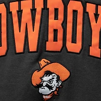 Men's Colosseum Charcoal Oklahoma State Cowboys Arch & Logo Crew Neck Sweatshirt