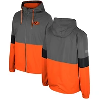Veste entièrement zippée Colosseum Charcoal Oklahoma State Cowboys Miles pour hommes
