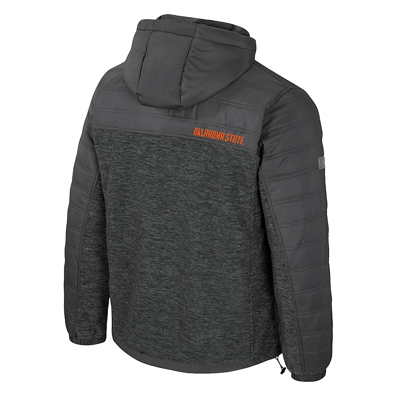 Doudoune à capuche zippée Nightman pour homme, couleur anthracite, des Cowboys de l'Oklahoma State