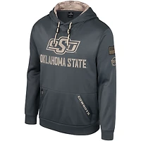 Pull à capuche pour hommes Colosseum Charcoal Oklahoma State Cowboys OHT Military Appréciation