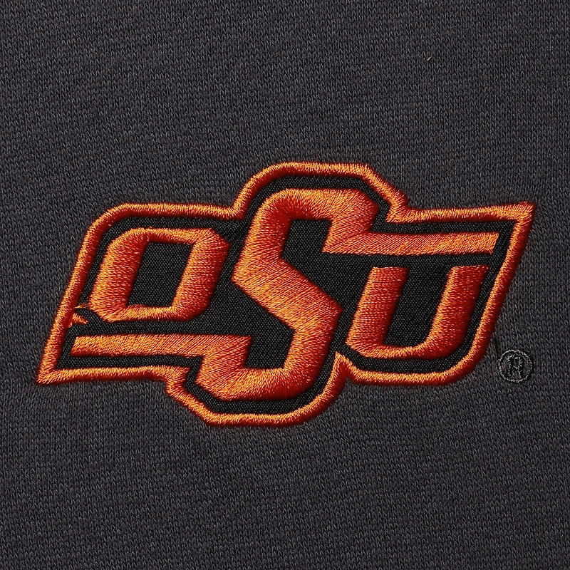 Men's Colosseum Charcoal Oklahoma State Cowboys Tortugas Logo Quarter-Zip Jacket