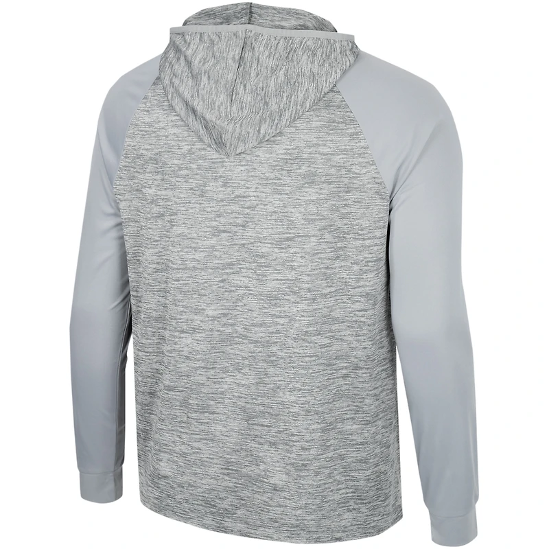 Colosseum Grey Oklahoma State Cowboys Cybernetic Raglan Quarter-Zip Hooded Top