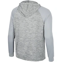 Colosseum Grey Oklahoma State Cowboys Cybernetic Raglan Quarter-Zip Hooded Top