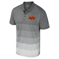 Men's Colosseum Gray Oklahoma State Cowboys Striped Mesh Polo