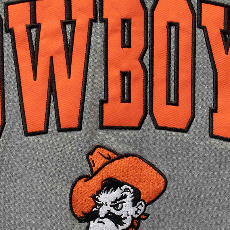 Colosseum gris chiné Oklahoma State Cowboys Arch & Logo Crew Neck Sweatshirt pour homme