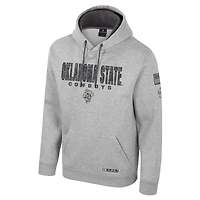 Sweat à capuche imprimé militaire Oorah OHT des Cowboys de l'Oklahoma State Colosseum Heather Grey pour hommes