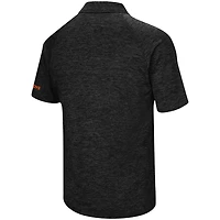 Colosseum Heathered Black Oklahoma State Cowboys Down Swing Raglan Polo pour homme