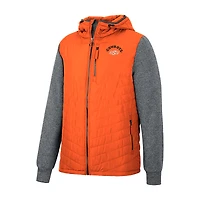Men's Colosseum Orange/Charcoal Oklahoma State Cowboys Course Herringbone Full-Zip Hoodie