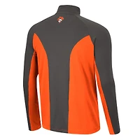 Men's Colosseum Orange/Charcoal Oklahoma State Cowboys Two Yutes Raglan Quarter-Zip Windshirt