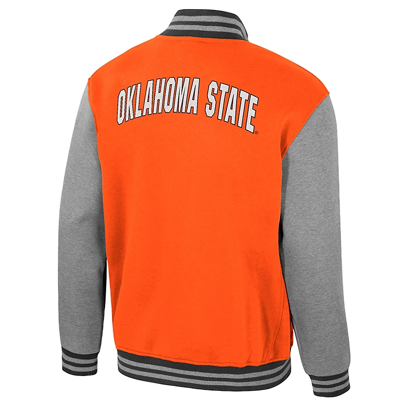 Men's Colosseum Orange Oklahoma State Cowboys Ambi-Turner Full-Zip Varsity Jacket