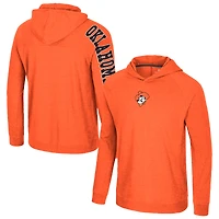 T-shirt à capuche manches longues raglan orange Colosseum pour homme, Oklahoma State Cowboys, de retour aux affaires