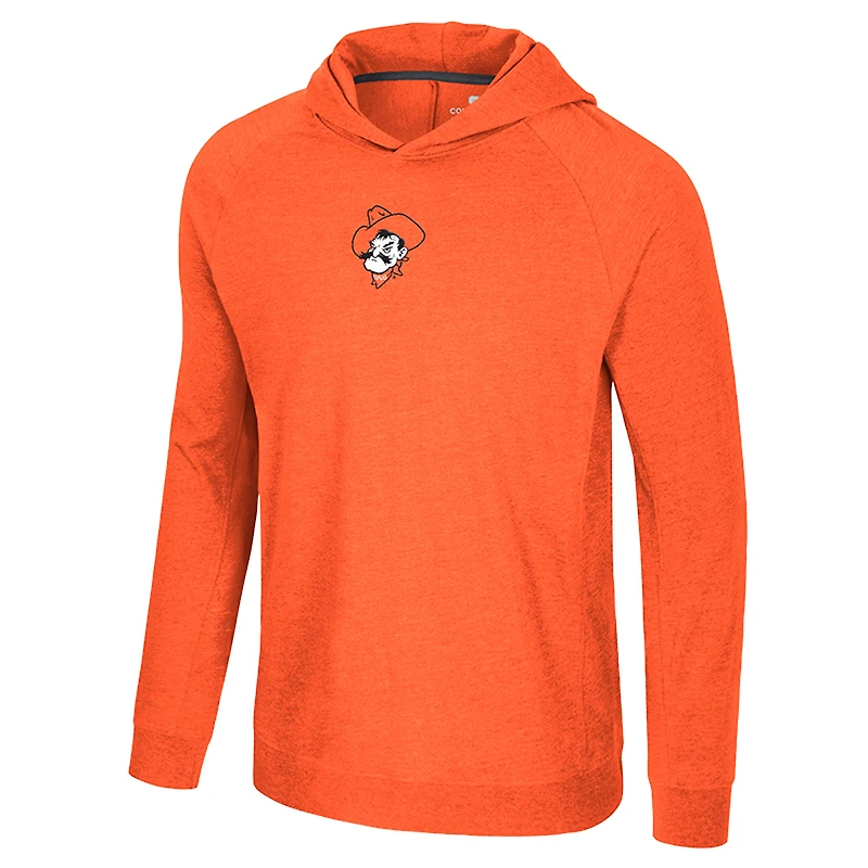 T-shirt à capuche manches longues raglan orange Colosseum pour homme, Oklahoma State Cowboys, de retour aux affaires