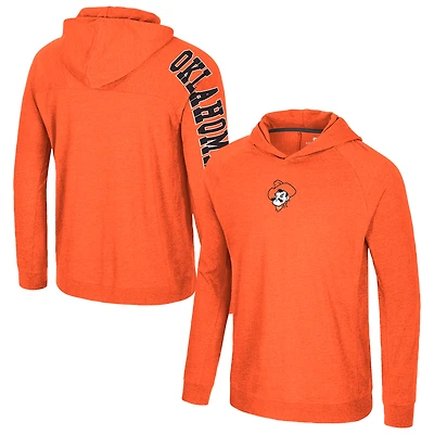 Men's Colosseum Orange Oklahoma State Cowboys Back Business Long Sleeve Raglan Hooded T-Shirt
