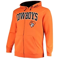 Men's Colosseum Orange Oklahoma State Cowboys Big & Tall Full-Zip Hoodie