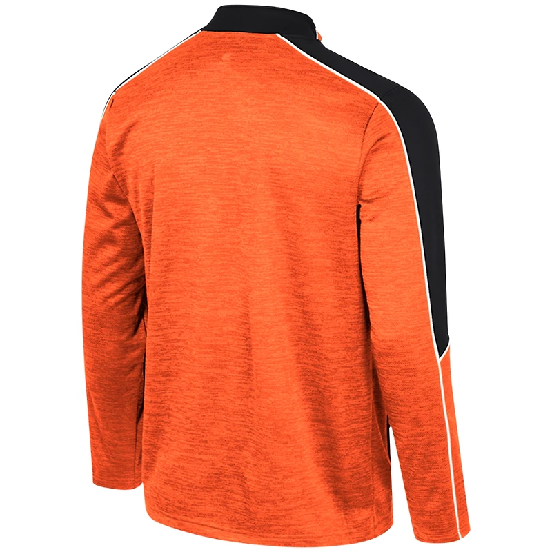 Veste à demi-zip chinée Colosseum Orange Oklahoma State Cowboys pour hommes