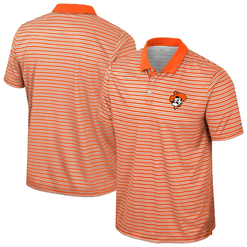 Men's Colosseum Orange Oklahoma State Cowboys Striped Polo