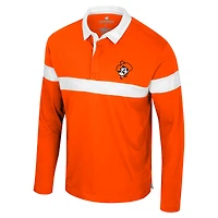 Polo à manches longues orange Colosseum pour homme, motif Too Cool For School des Oklahoma State Cowboys