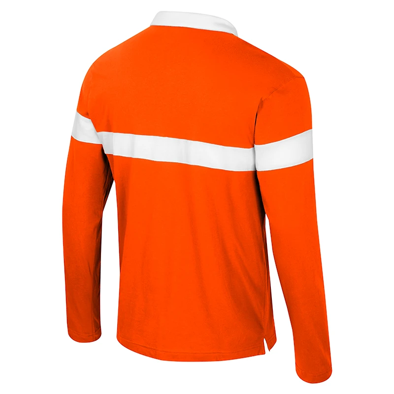 Polo à manches longues orange Colosseum pour homme, motif Too Cool For School des Oklahoma State Cowboys
