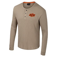 Chemise Henley à manches longues Great Outdoors pour homme Colosseum Tan Oklahoma State Cowboys