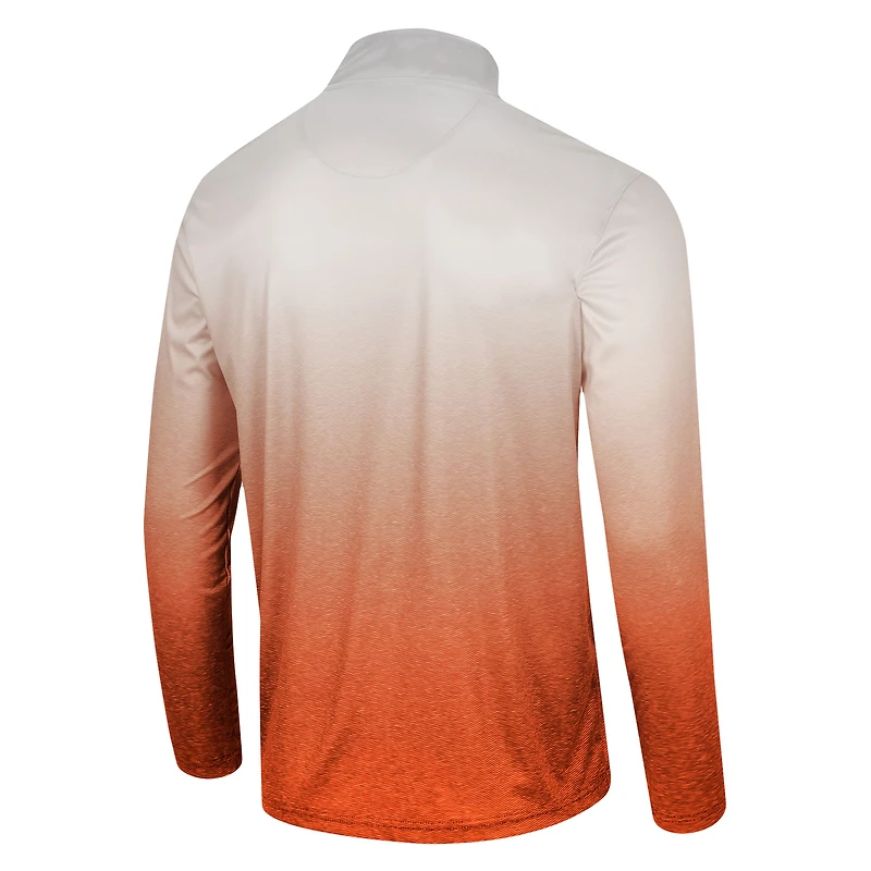 Colosseum pour homme Blanc/Orange Oklahoma State Cowboys Laws of Physics Coupe-vent à quart de zip